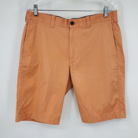 J. Crew Stretch Coral Orange Flat Front Men's Preppy Chino Shorts Size 31 - Picture 1 of 5